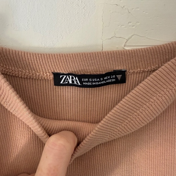 Zara Nude Ribbed Mini Dress | Size S - Picture 4 of 5